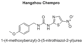 1-(4-methoxybenzyl)-3-(5-nitrothiazol-2-yl)ureaInChI InChI=1S/C12H12N4O4S/c1-20-9-4-2-8(3-5-9)6-13-11(17)15-12-14-7-10(21-12)16(18)19/h2-5,7H,6H2,1H3,(H2,13,14,15,17)